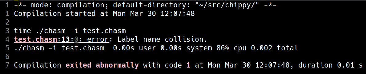 double definition of label