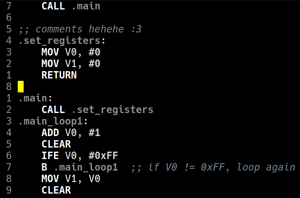 chasm code snippet with chasm-mode on